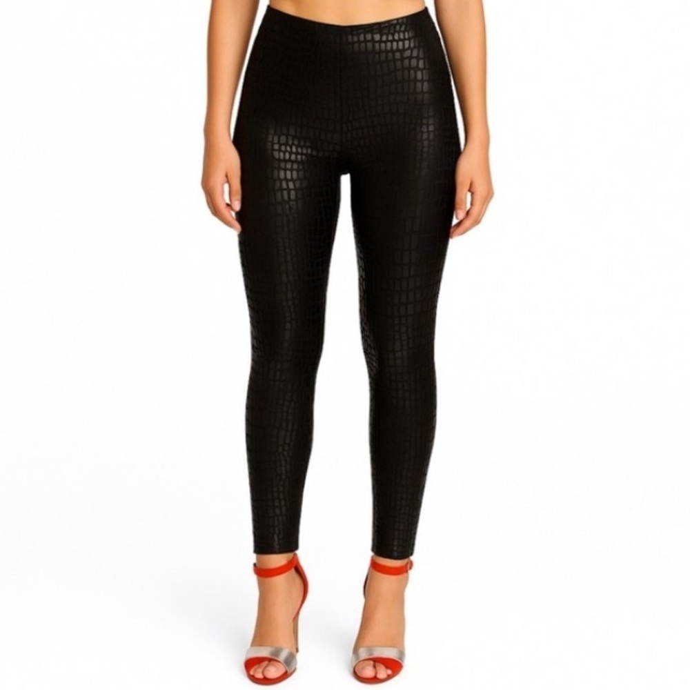 Aiko Black Alligator Leggings